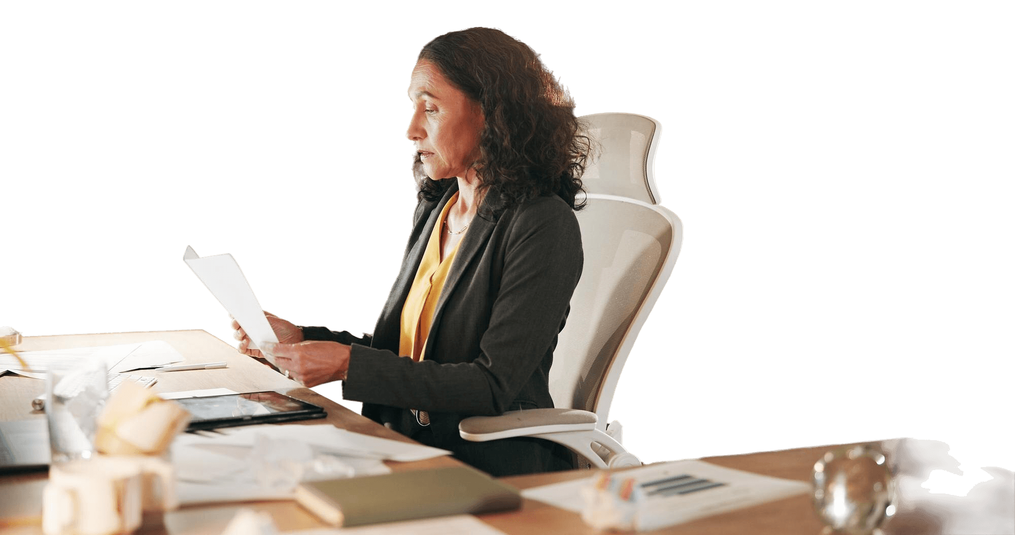 Documents on a desk