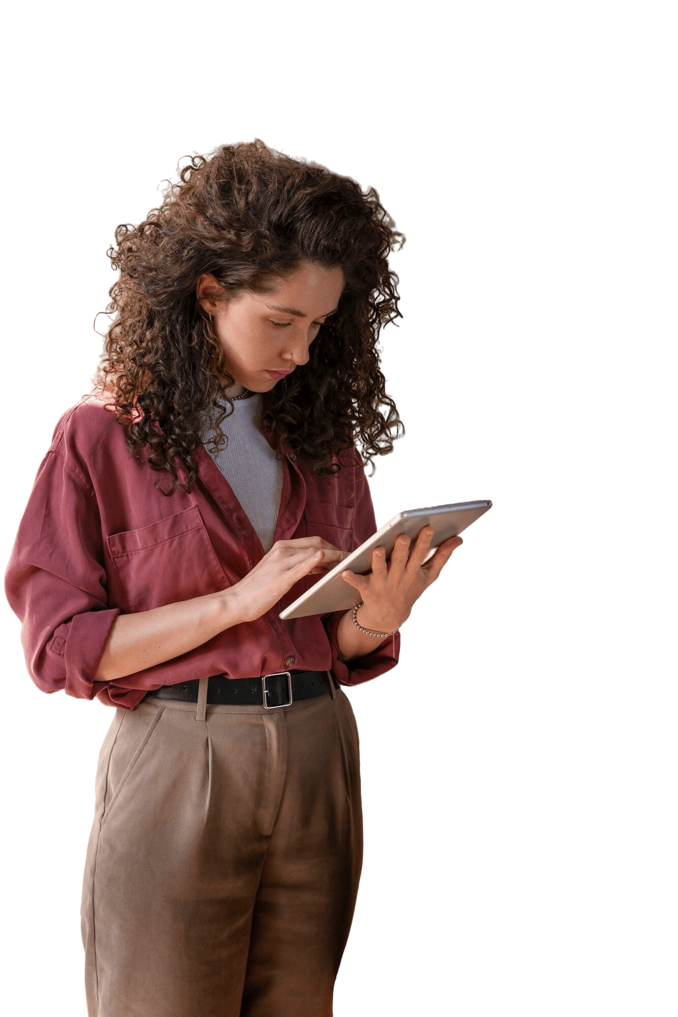Someone working on a tablet